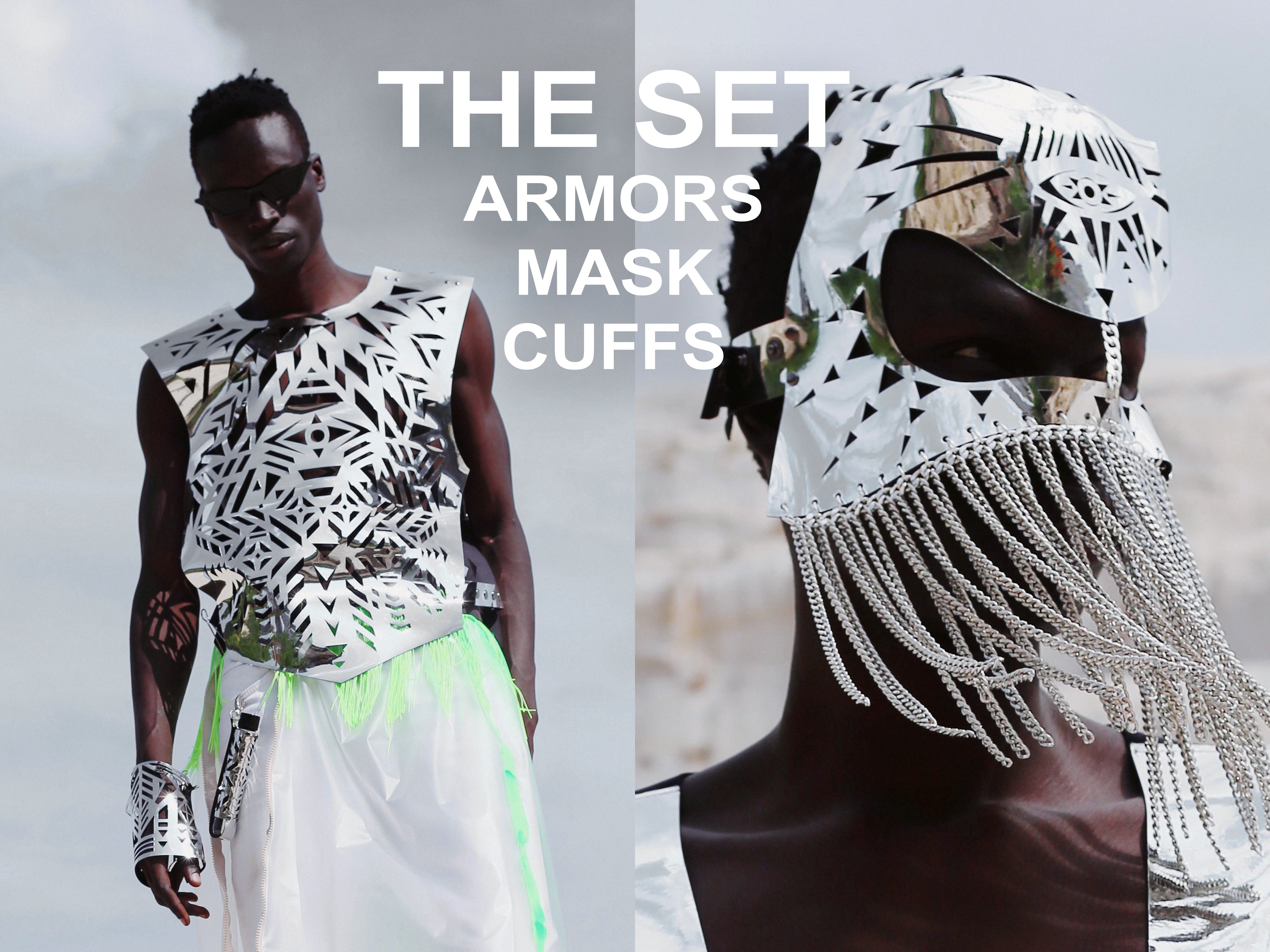 Set / Mask, Vest, Cuffs / GOLD