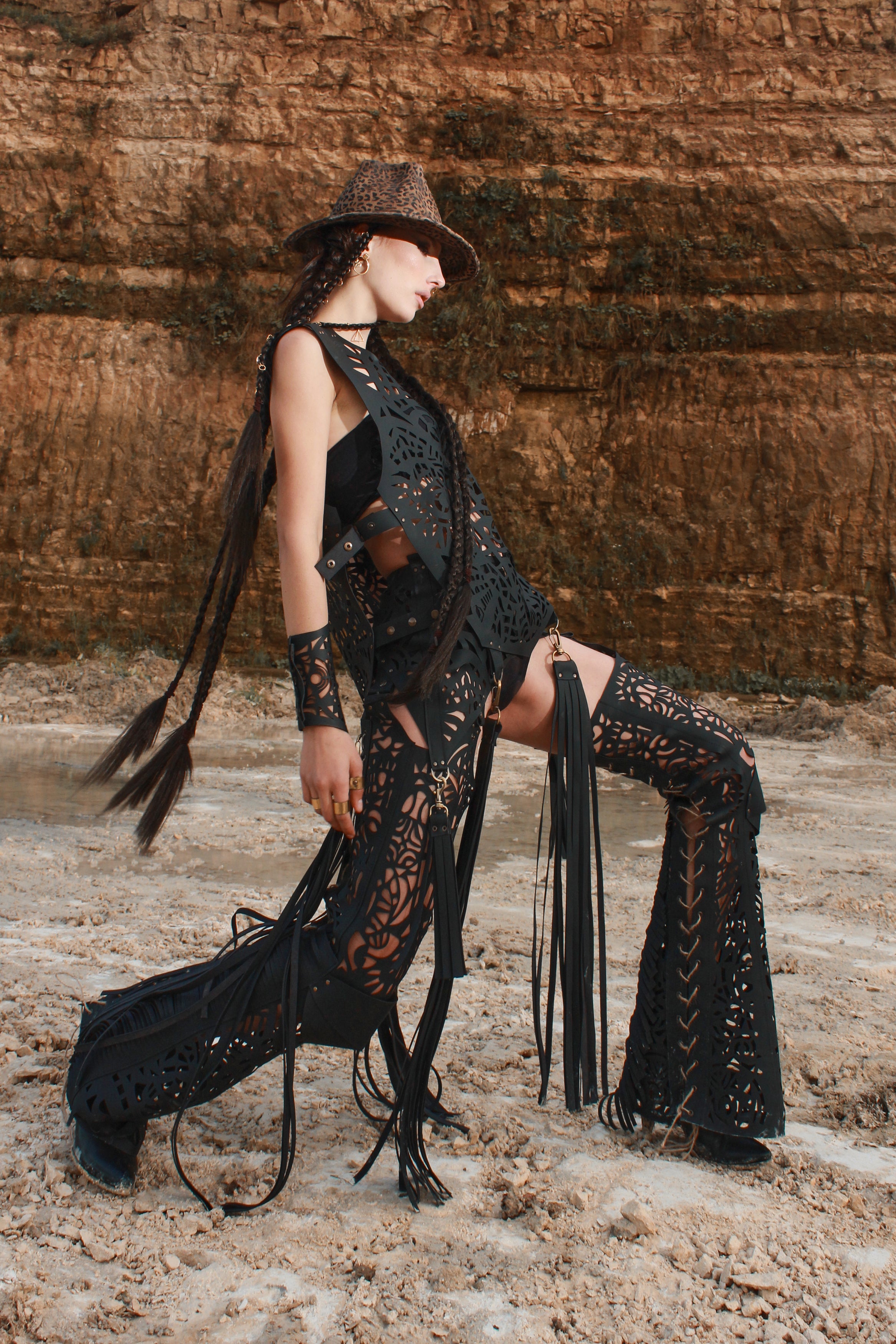 Ausgestellte Lederhose